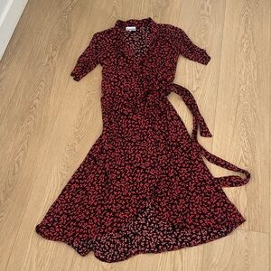 Ganni print wrap dress